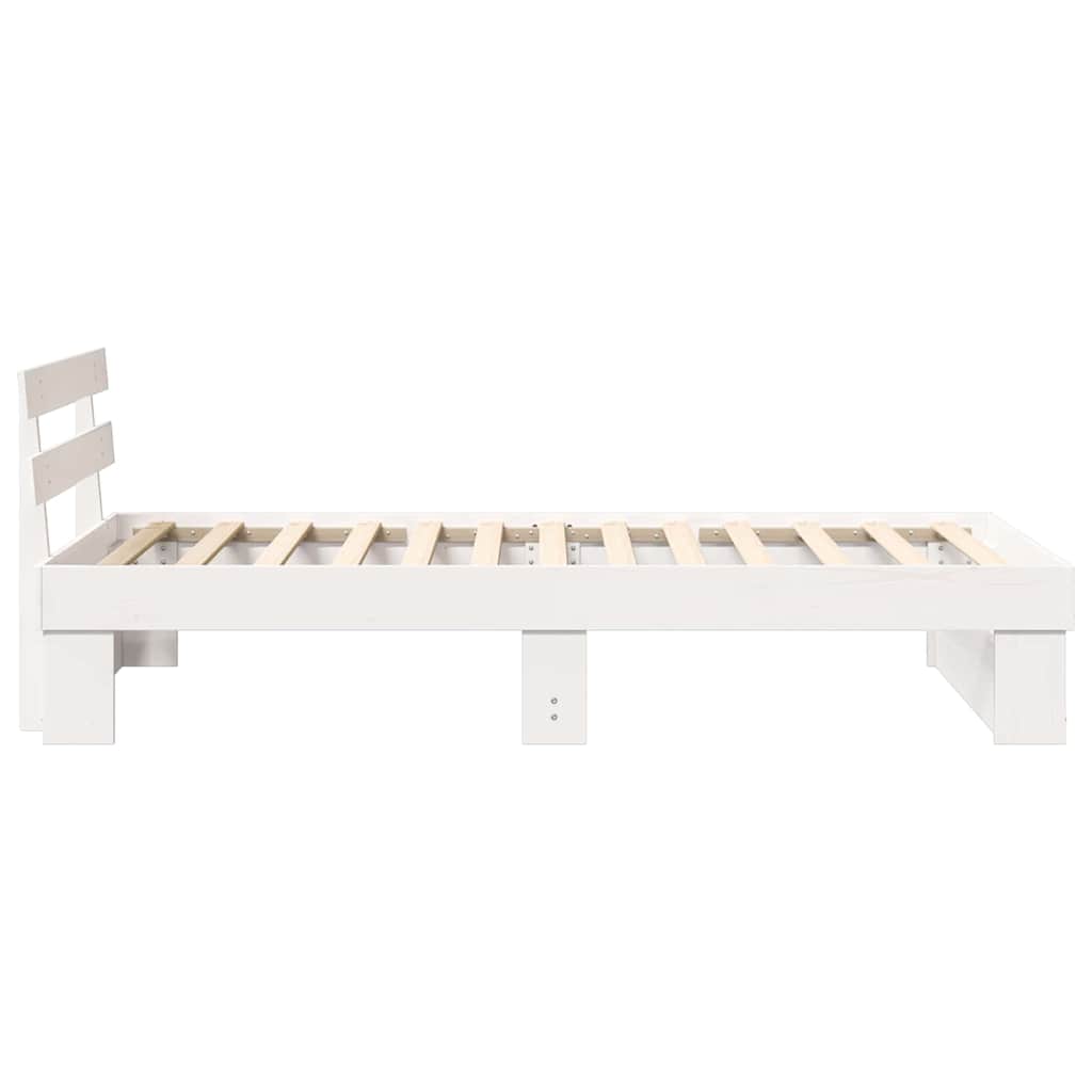 Cadre de lit avec tête de lit Blanc 100 x 200 cm Pin massif - XIOS
