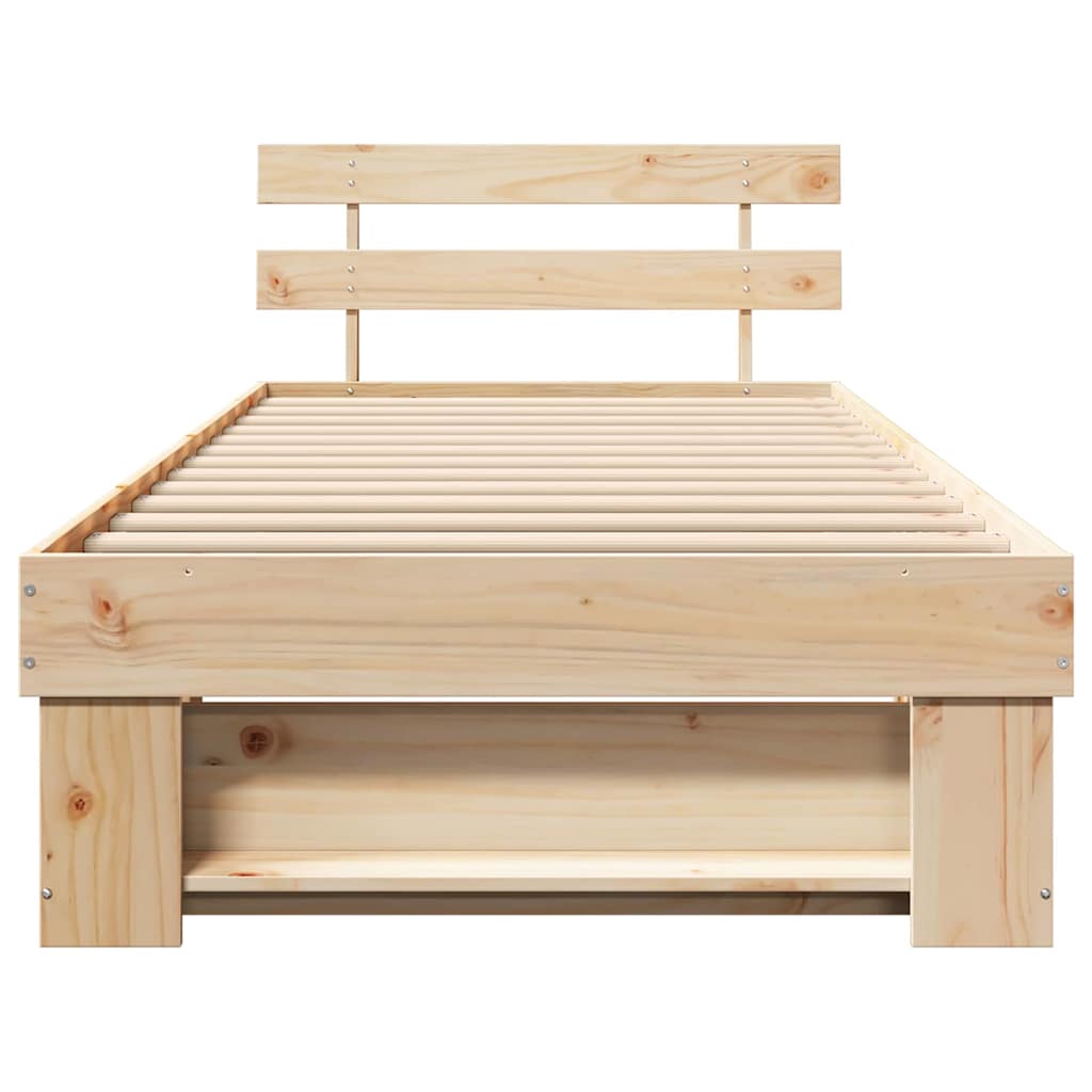 Cadre de lit Marron 75 x 190 cm Bois massif en pin - XIOS