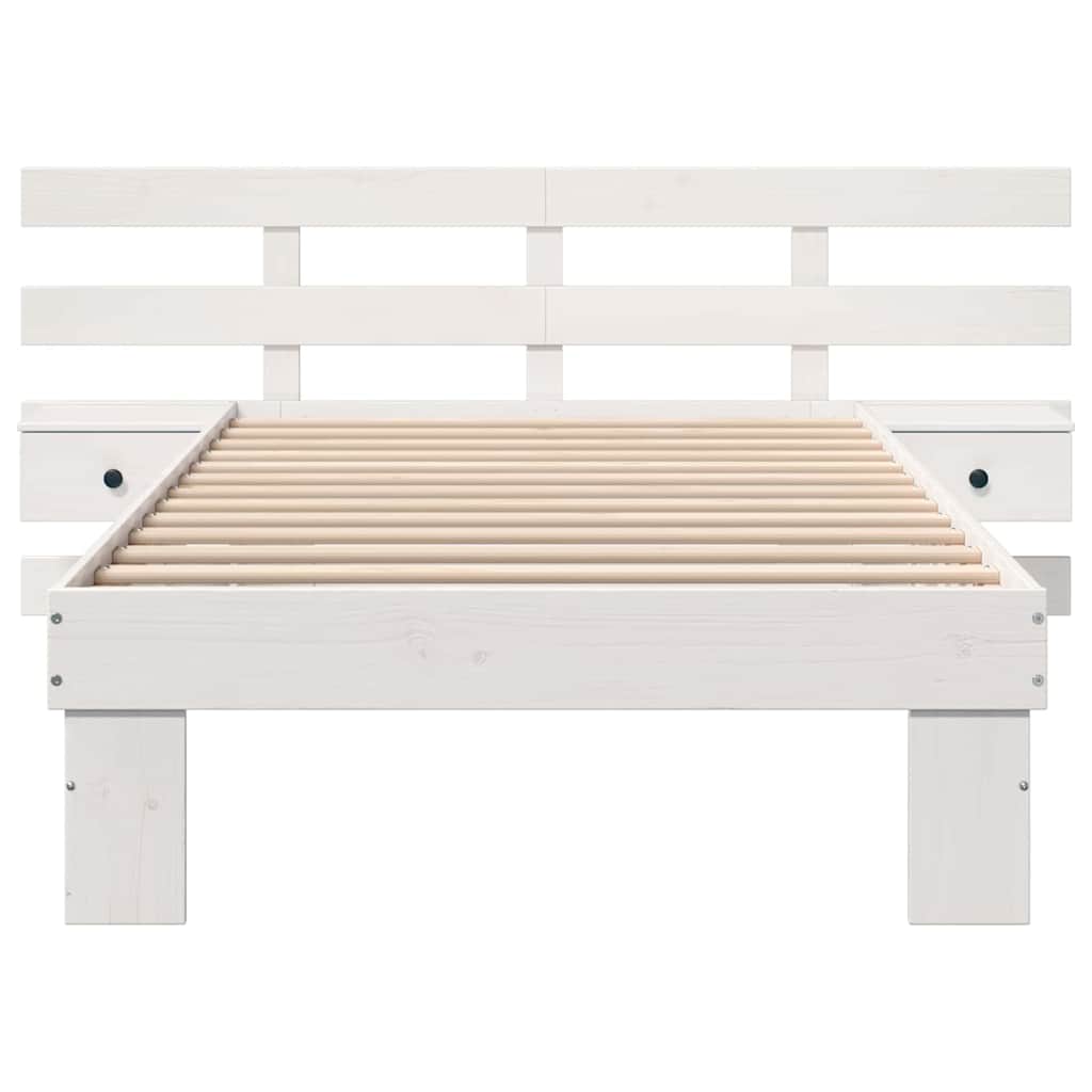 Cadre de lit avec tête de lit Blanc 100 x 200 cm Pin massif - XIOS