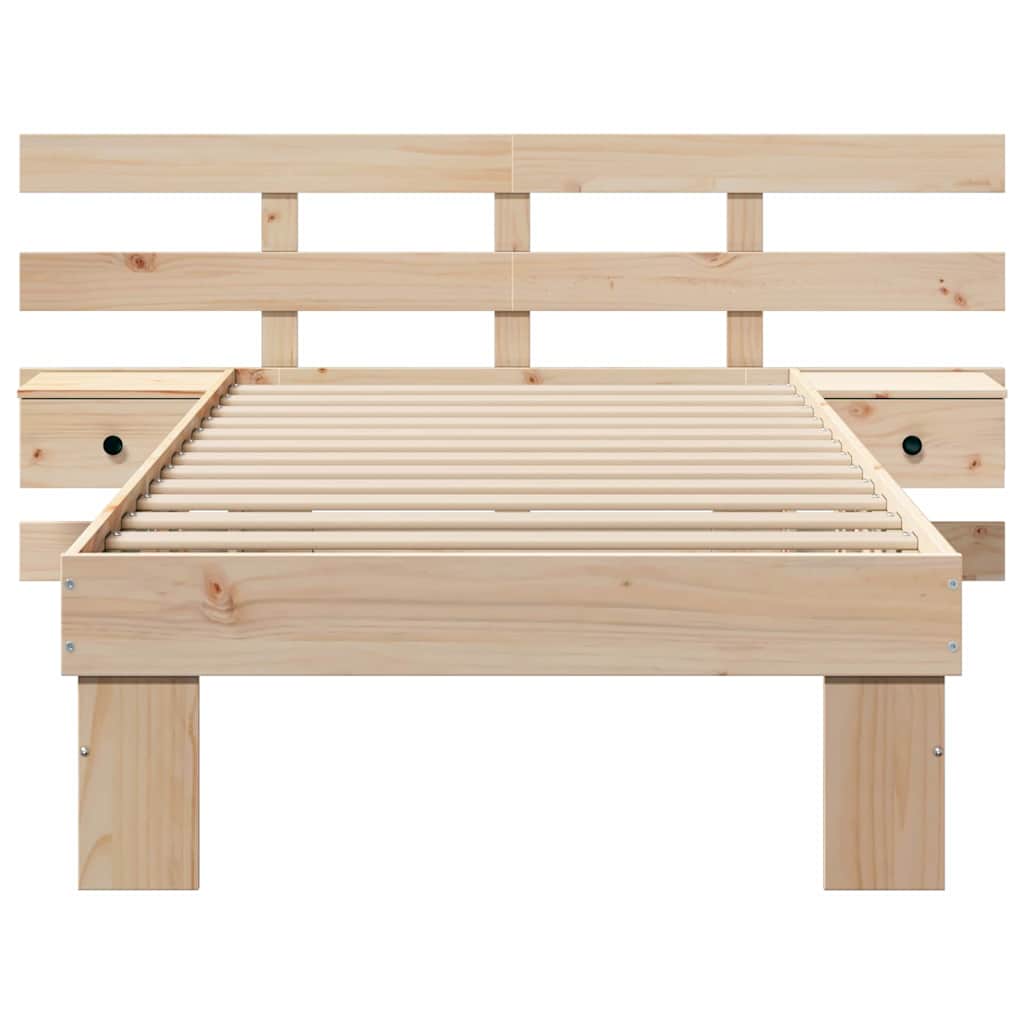 Cadre de lit avec tête de lit Marron 90 x 200 cm Pin massif - XIOS