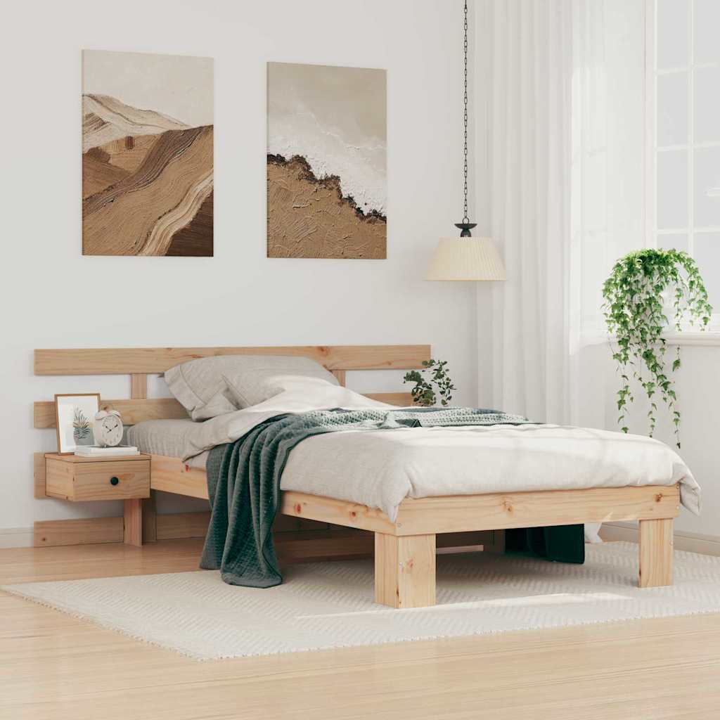 Cadre de lit avec tête de lit Marron 80 x 200 cm Pin massif - XIOS