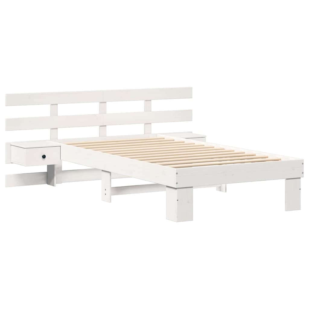 Cadre de lit Blanc 90 x 190 cm Bois massif en pin - XIOS