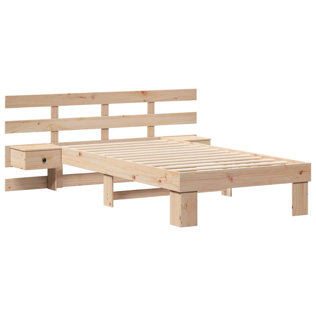 Cadre de lit avec tête de lit Marron 75 x 190 cm Pin massif - XIOS