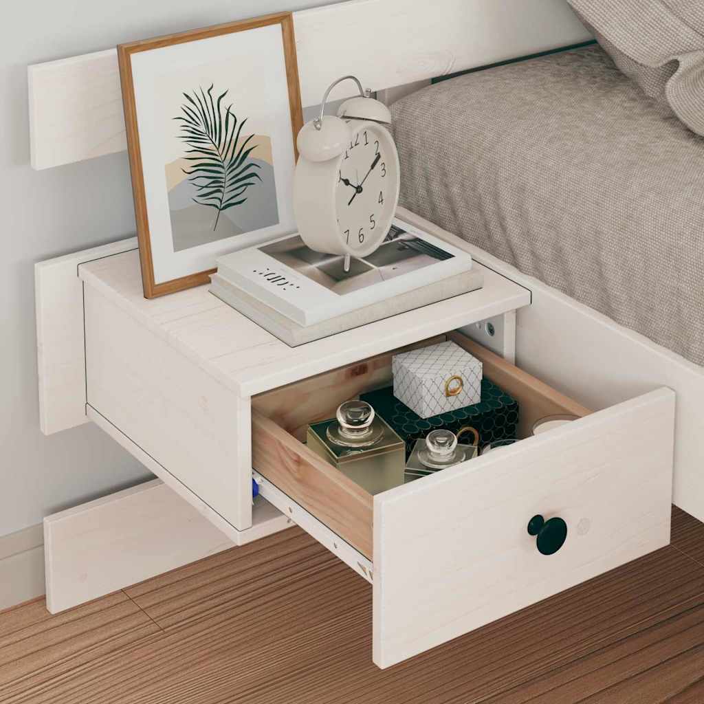 Cadre de lit avec tiroir Blanc 75 x 190 cm Bois massif en pin - XIOS