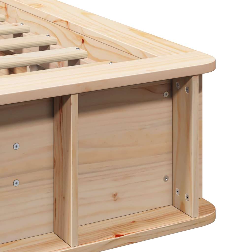 Cadre de lit Cire marron 75 x 190 cm Bois de pin massif - XIOS