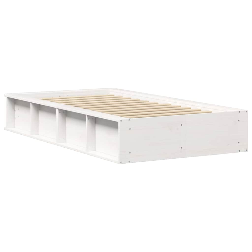 Cadre de lit Blanc 75 x 190 cm Bois de pin massif - XIOS