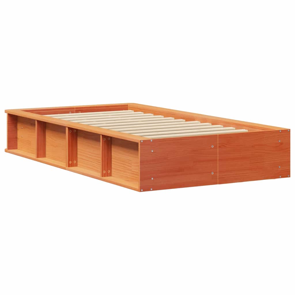 Cadre de lit Cire marron 75 x 190 cm Bois de pin massif - XIOS