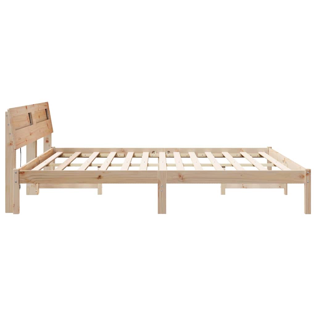 Cadre de lit avec tête de lit Marron 180 x 200 cm Pin massif - XIOS