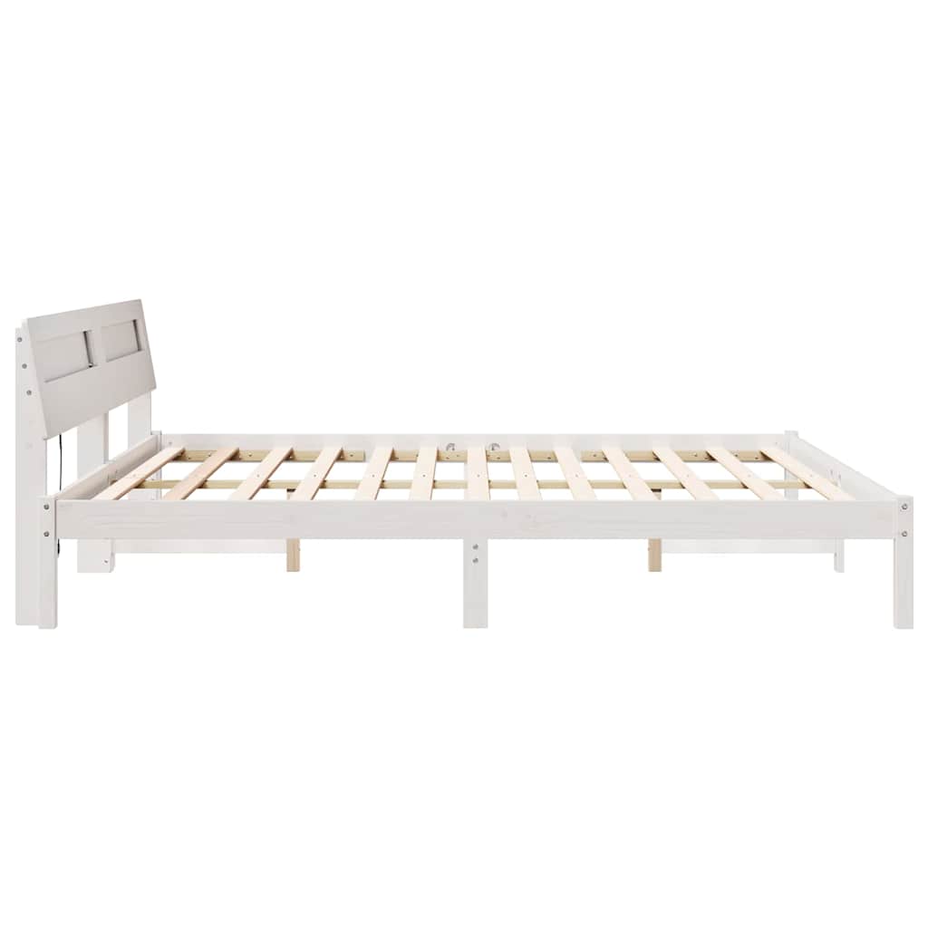 Cadre de lit avec tête de lit Blanc 180 x 200 cm Pin massif - XIOS