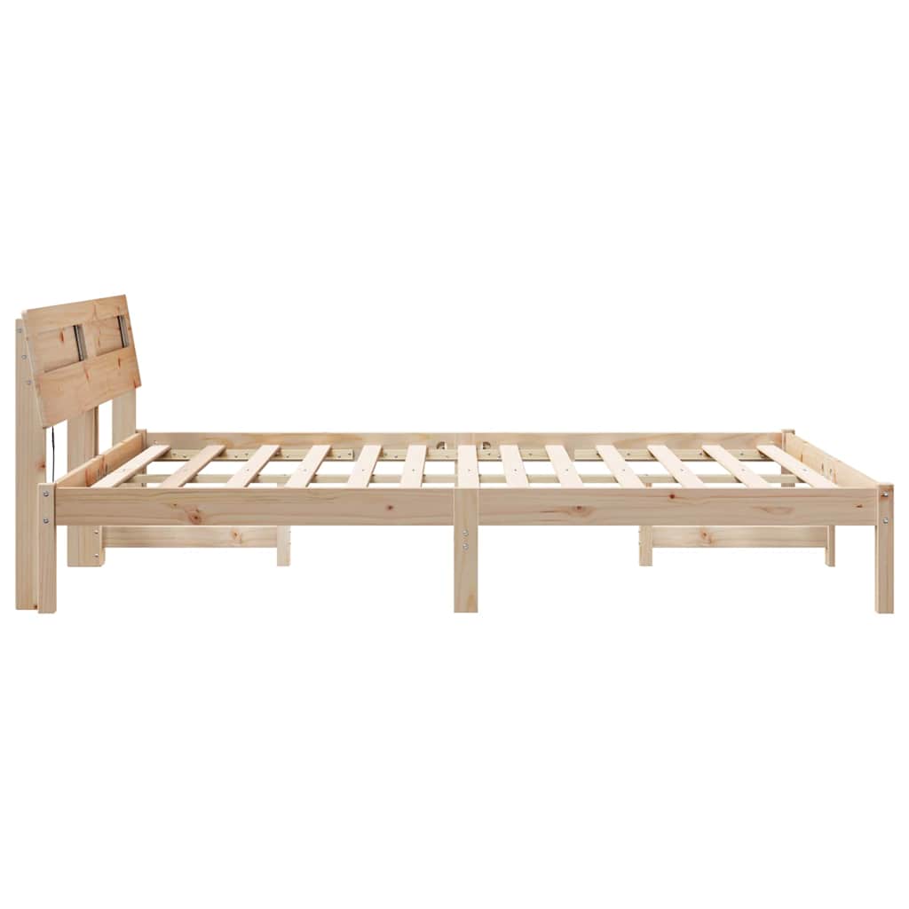 Cadre de lit avec tête de lit Marron 150 x 200 cm Pin massif - XIOS