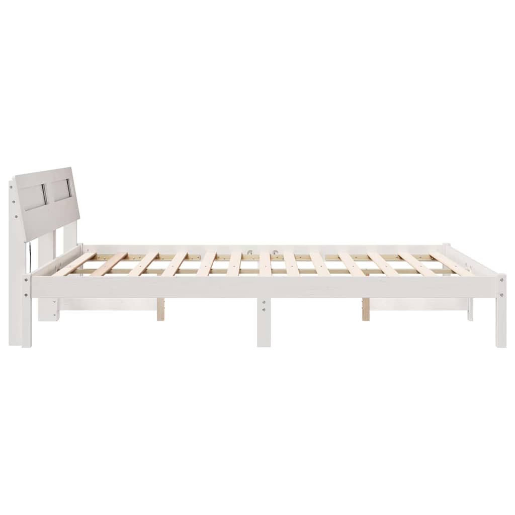 Cadre de lit avec tête de lit Blanc 140 x 200 cm Pin massif - XIOS