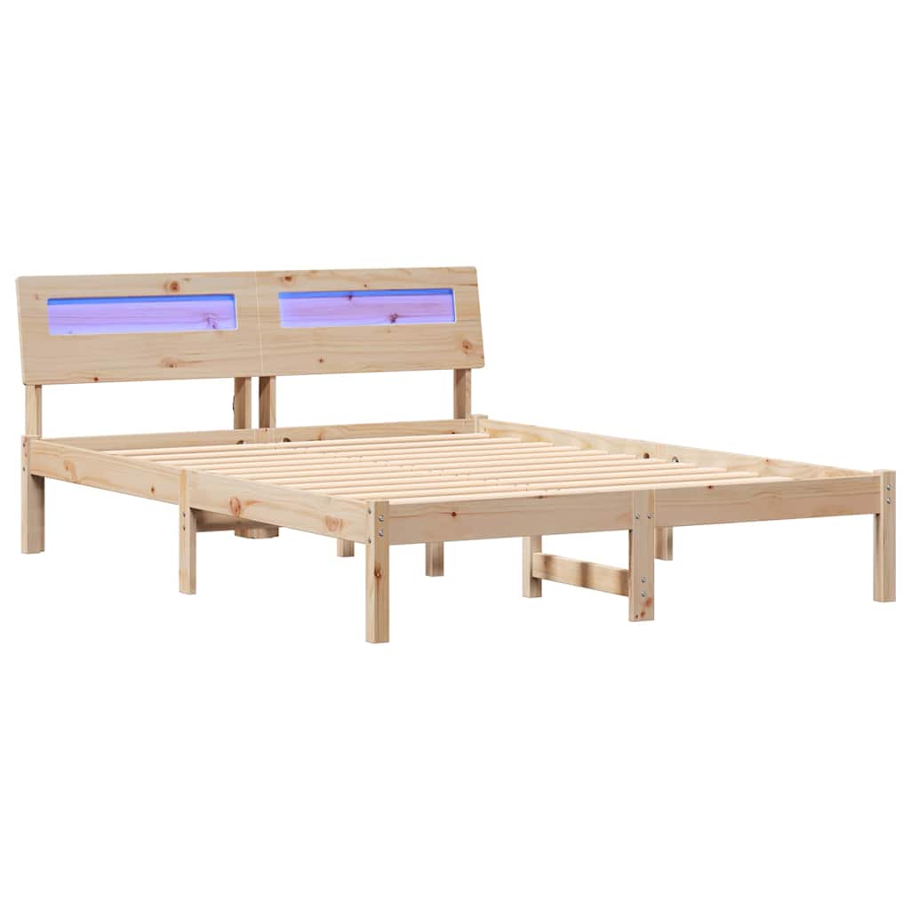 Cadre de lit avec tête de lit Marron 120 x 200 cm Pin massif - XIOS