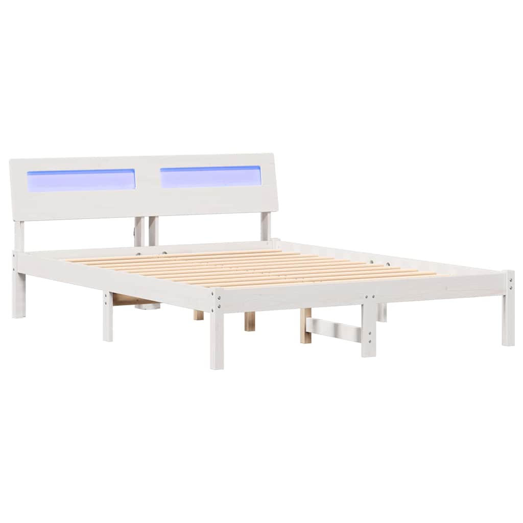 Cadre de lit avec tête de lit Blanc 120 x 200 cm Pin massif - XIOS