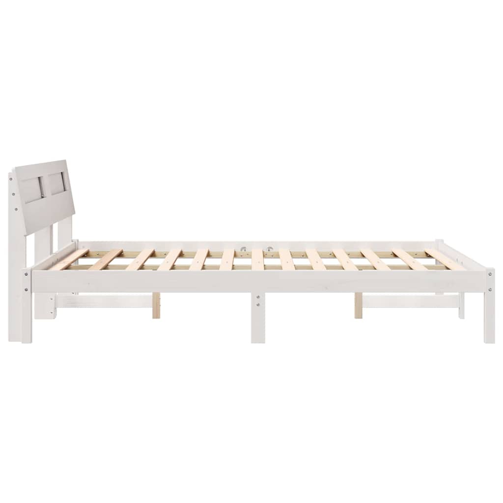 Cadre de lit avec tête de lit Blanc 135 x 190 cm Pin massif - XIOS