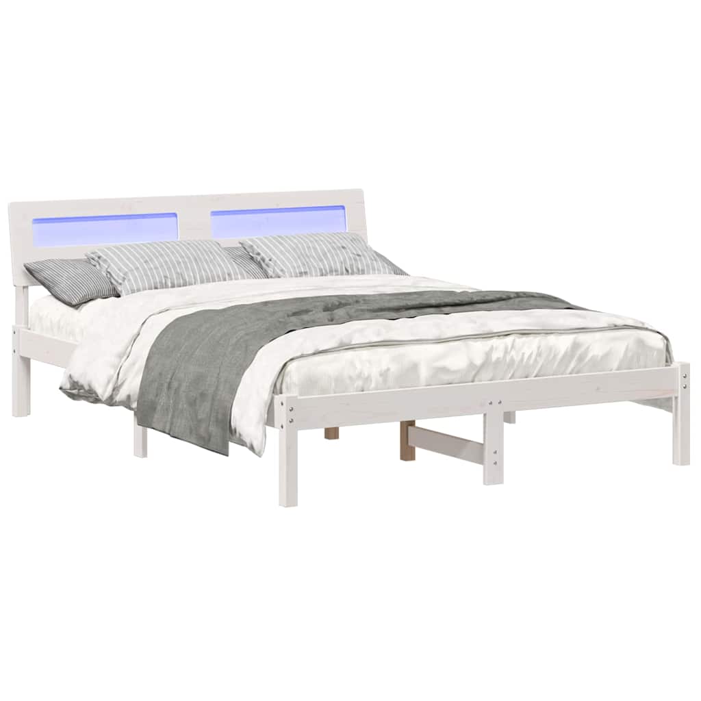 Cadre de lit avec tête de lit Blanc 120 x 190 cm Pin massif - XIOS