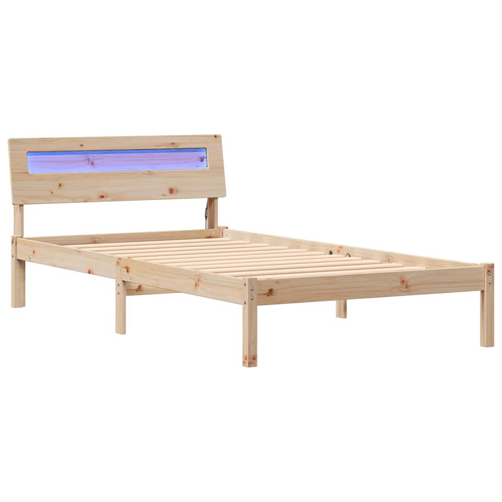 Cadre de lit avec tête de lit Marron 100 x 200 cm Pin massif - XIOS