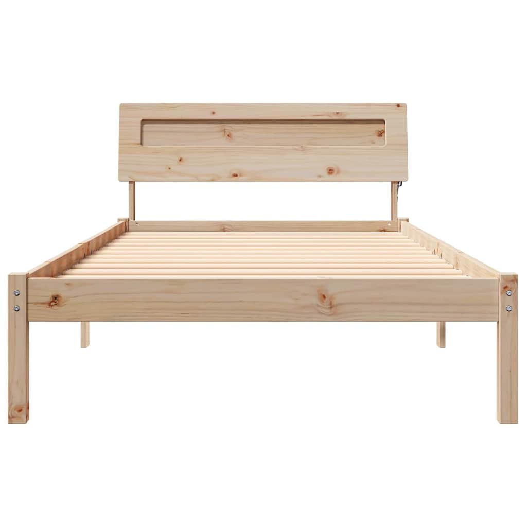 Cadre de lit avec tête de lit Marron 100 x 200 cm Pin massif - XIOS