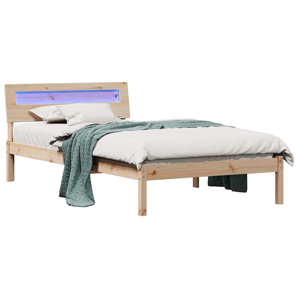 Cadre de lit avec tête de lit Marron 100 x 200 cm Pin massif - XIOS