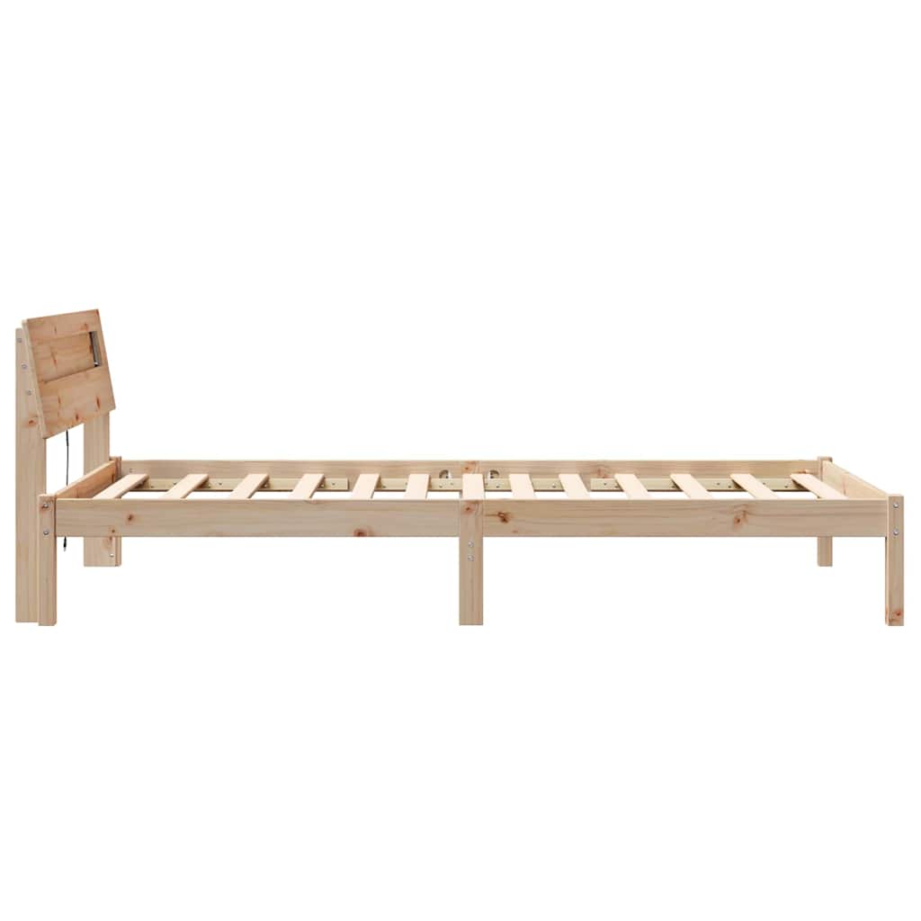 Cadre de lit avec tête de lit Marron 100 x 200 cm Pin massif - XIOS