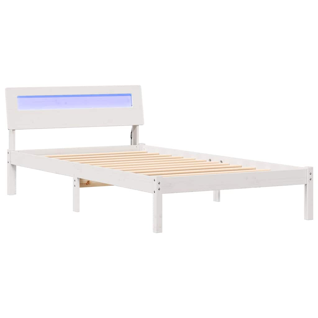 Cadre de lit avec tête de lit Blanc 80 x 200 cm Pin massif - XIOS