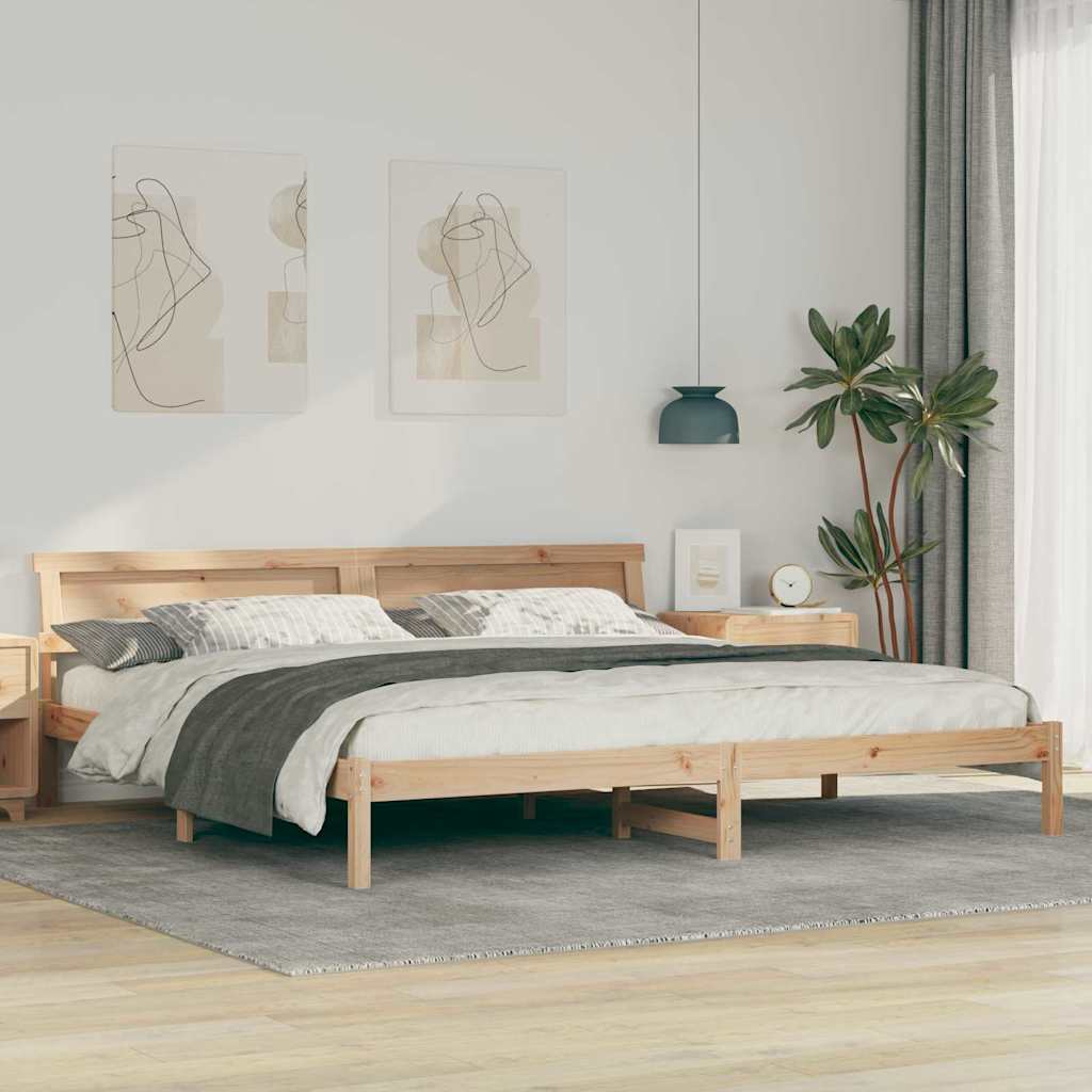 Cadre de lit avec tête de lit Marron 180 x 200 cm Pin massif - XIOS