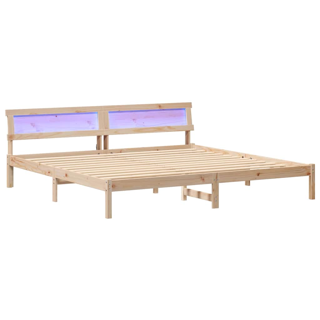 Cadre de lit avec tête de lit Marron 180 x 200 cm Pin massif - XIOS