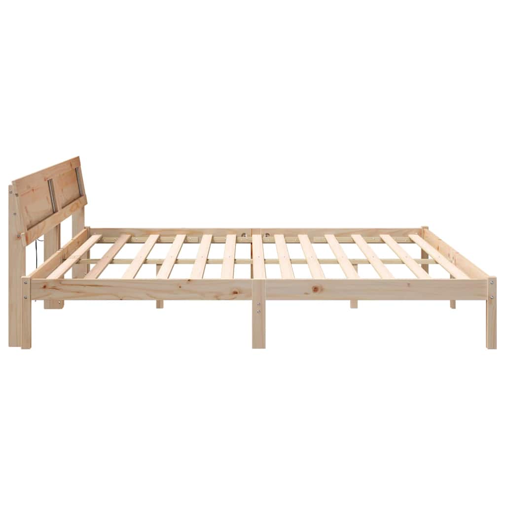 Cadre de lit avec tête de lit Marron 180 x 200 cm Pin massif - XIOS