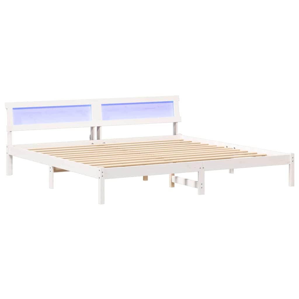 Cadre de lit avec tête de lit Blanc 180 x 200 cm Pin massif - XIOS