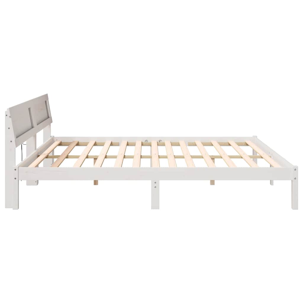 Cadre de lit avec tête de lit Blanc 180 x 200 cm Pin massif - XIOS