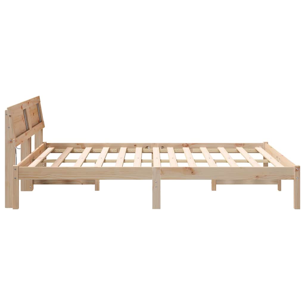 Cadre de lit avec tête de lit Marron 150 x 200 cm Pin massif - XIOS