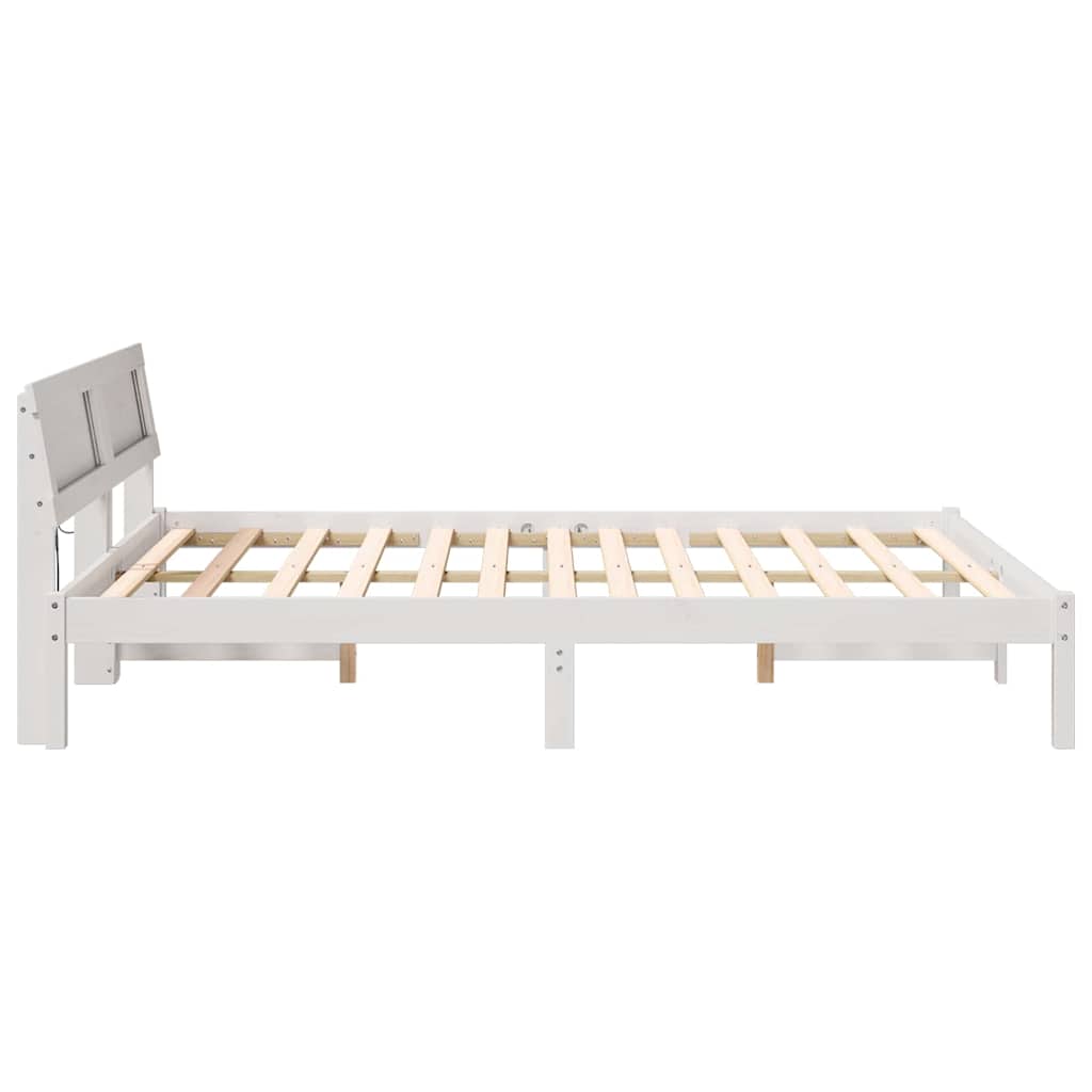 Cadre de lit avec tête de lit Blanc 150 x 200 cm Pin massif - XIOS