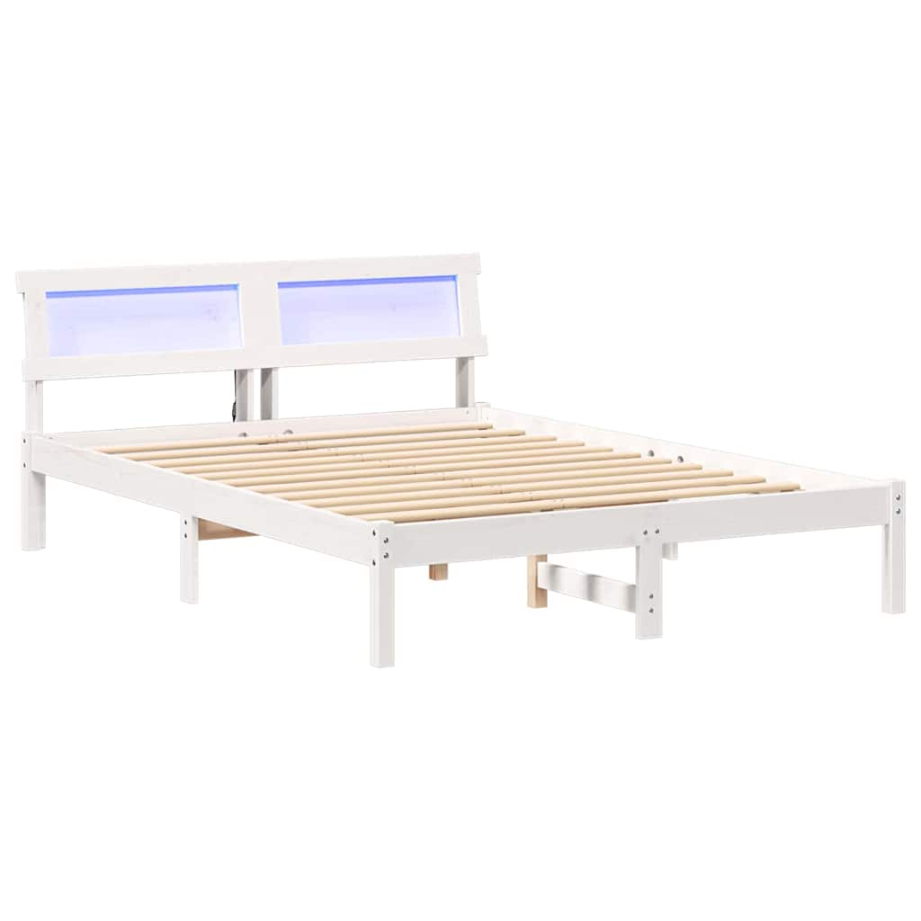 Cadre de lit avec tête de lit Blanc 120 x 190 cm Pin massif - XIOS