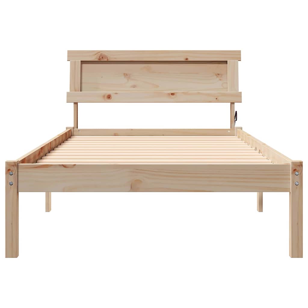 Cadre de lit avec tête de lit Marron 100 x 200 cm Pin massif - XIOS