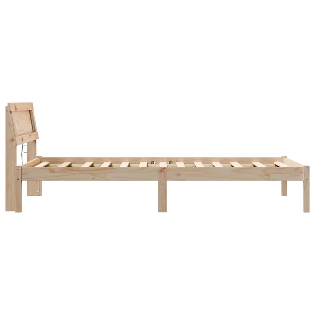 Cadre de lit avec tête de lit Marron 90 x 200 cm Pin massif - XIOS