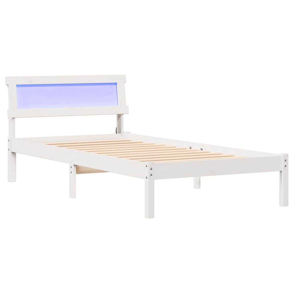Cadre de lit avec tête de lit Blanc 80 x 200 cm Pin massif - XIOS