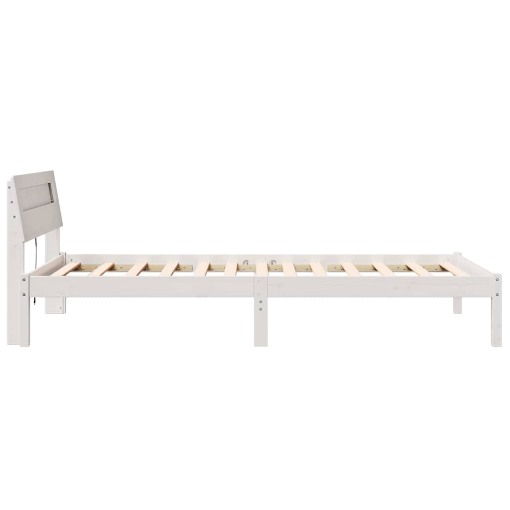 Cadre de lit avec tête de lit Blanc 90 x 190 cm Pin massif - XIOS