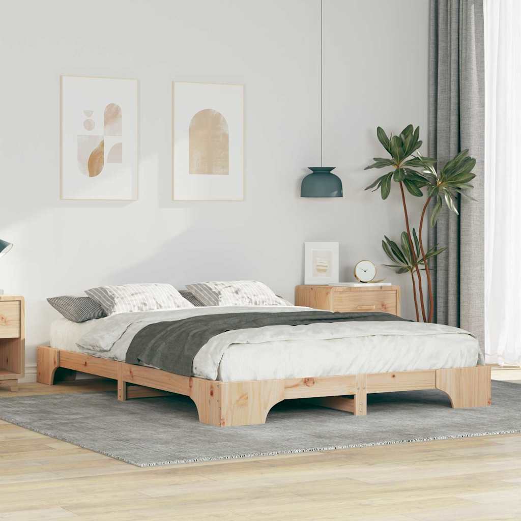 Cadre de lit Marron 140 x 210 cm Pin massif - XIOS