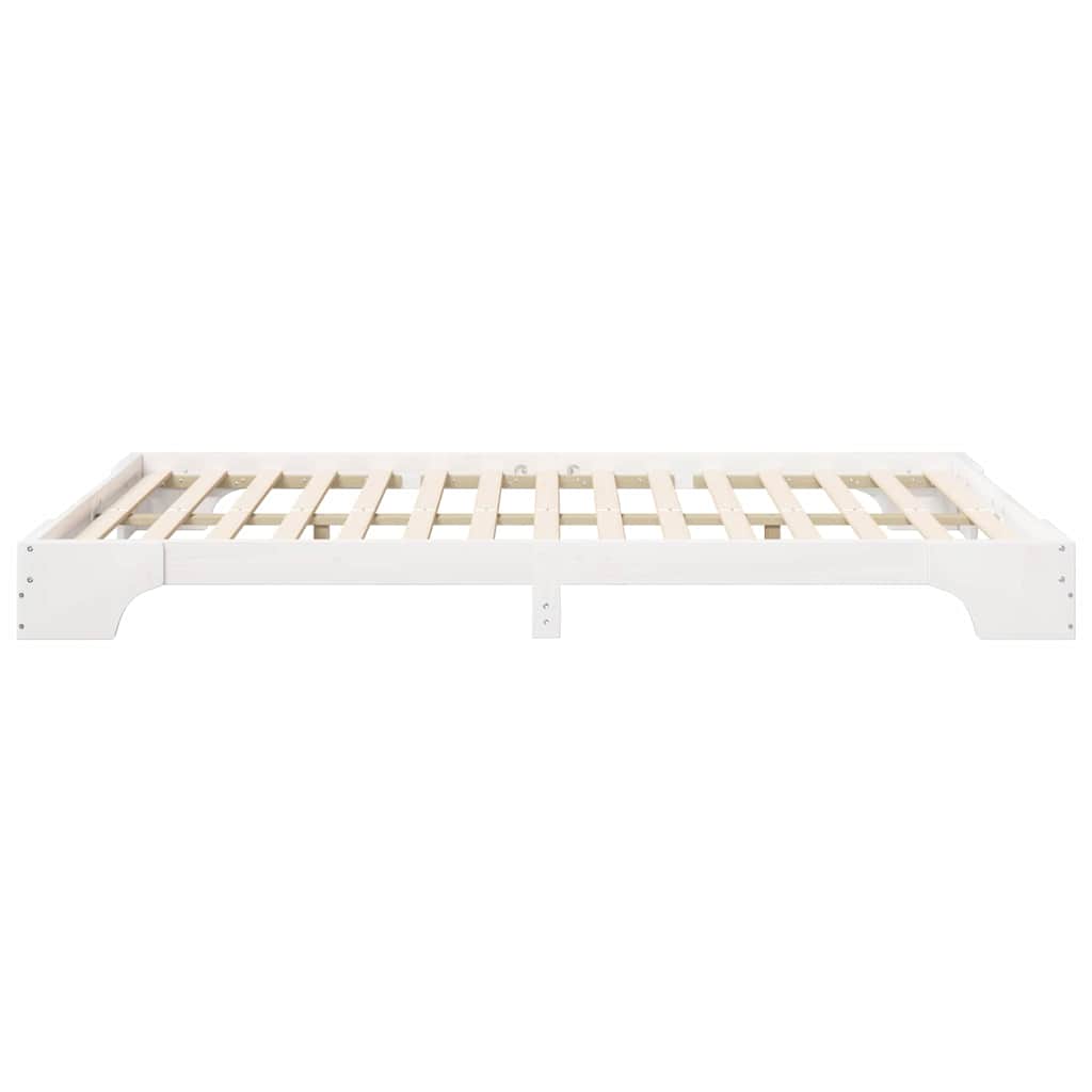 Cadre de lit Blanc 140 x 210 cm Pin massif - XIOS