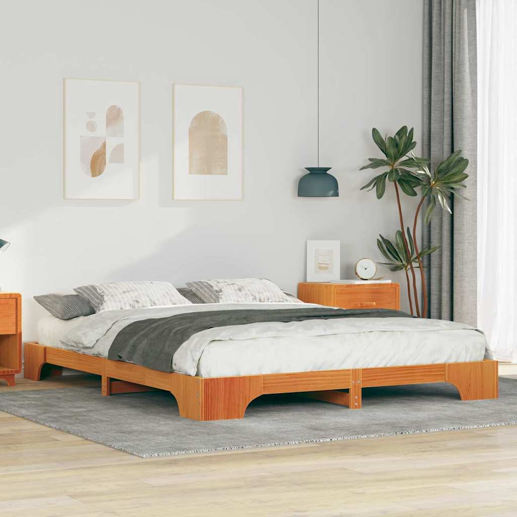 Cadre de lit Marron 160 x 210 cm Pin massif - XIOS