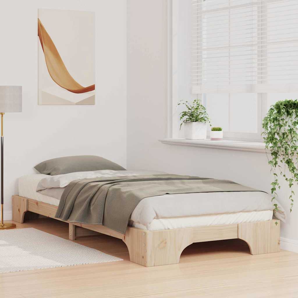 Cadre de lit Marron 90 x 220 cm Pin massif - XIOS