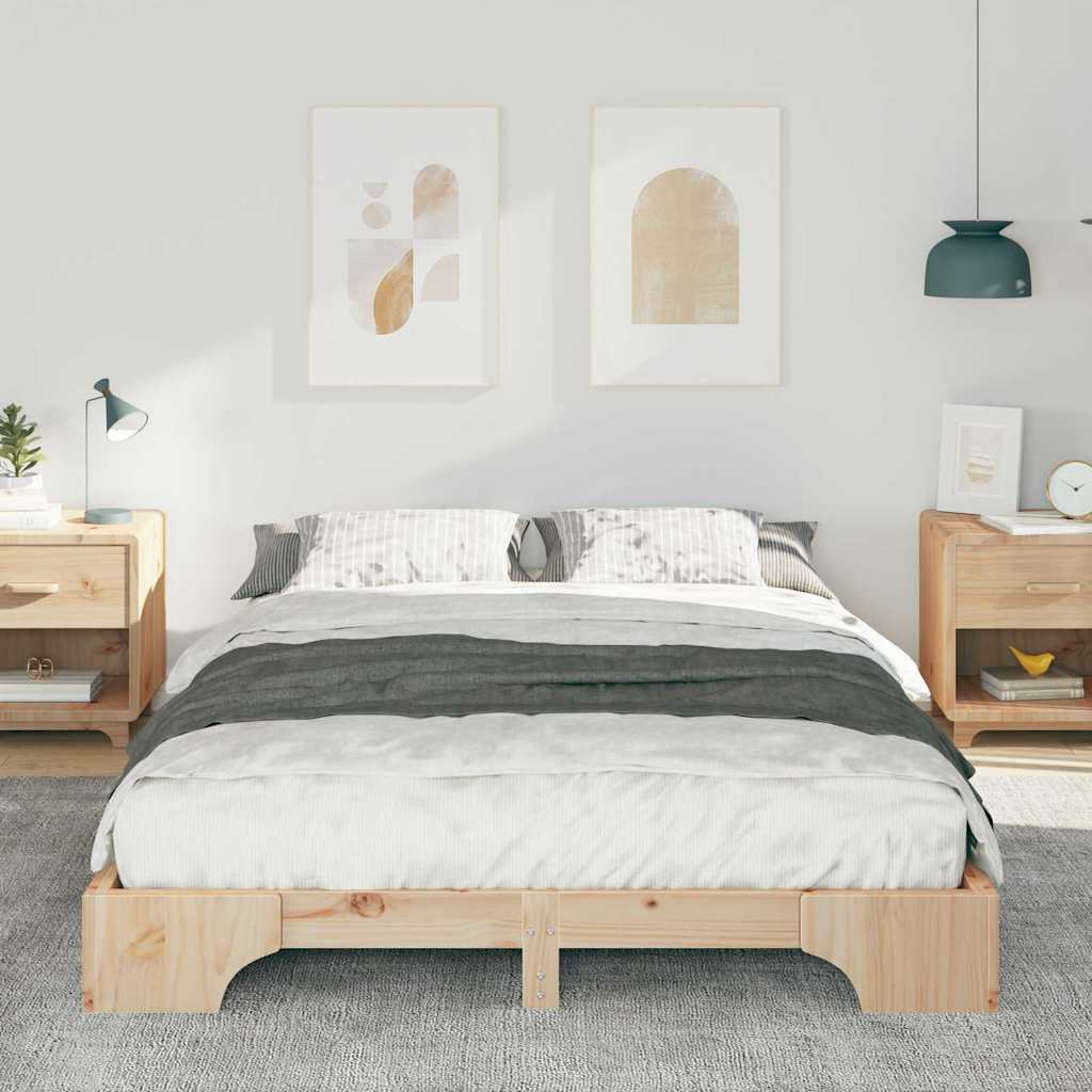 Cadre de lit Marron 140 x 220 cm Pin massif - XIOS