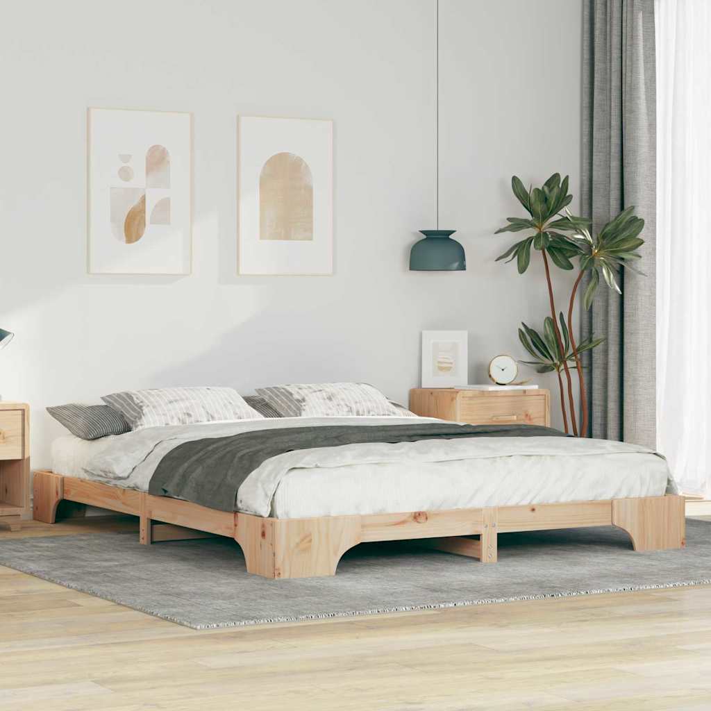 Cadre de lit Marron 160 x 220 cm Pin massif - XIOS