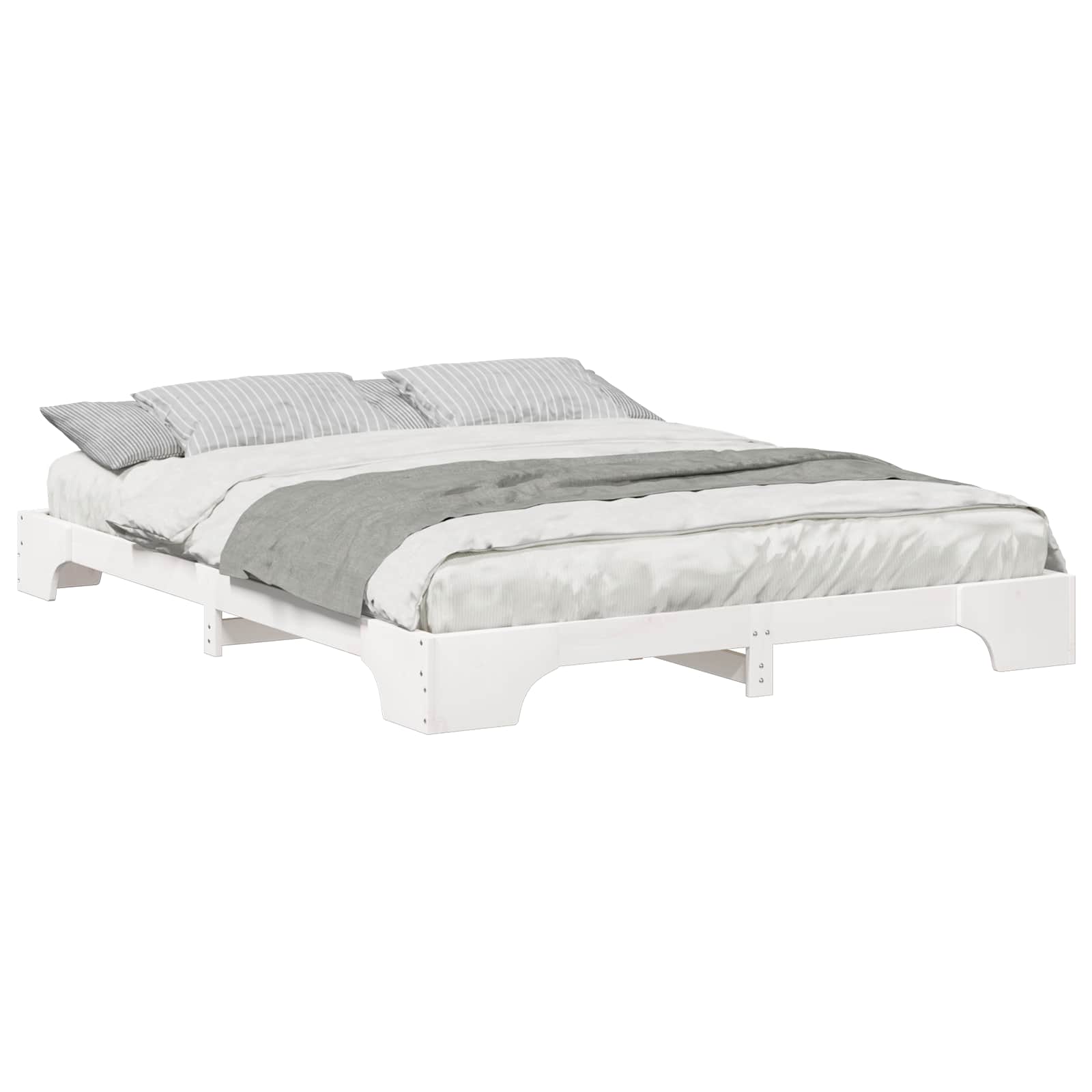 Cadre de lit Blanc 160 x 220 cm Pin massif - XIOS