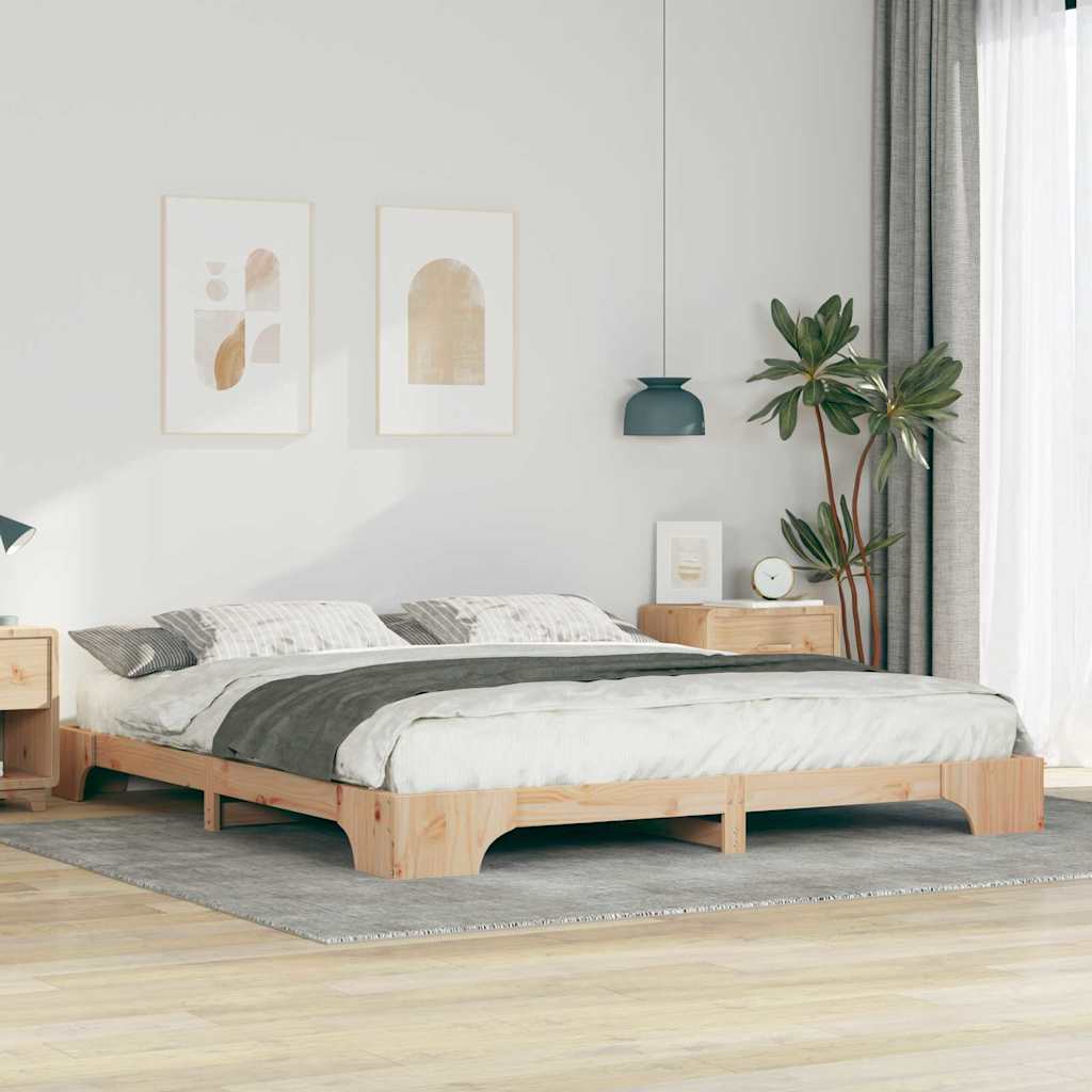 Cadre de lit Marron 200 x 220 cm Pin massif - XIOS