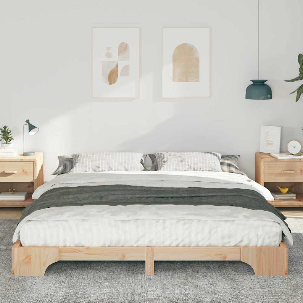Cadre de lit Marron 200 x 220 cm Pin massif - XIOS