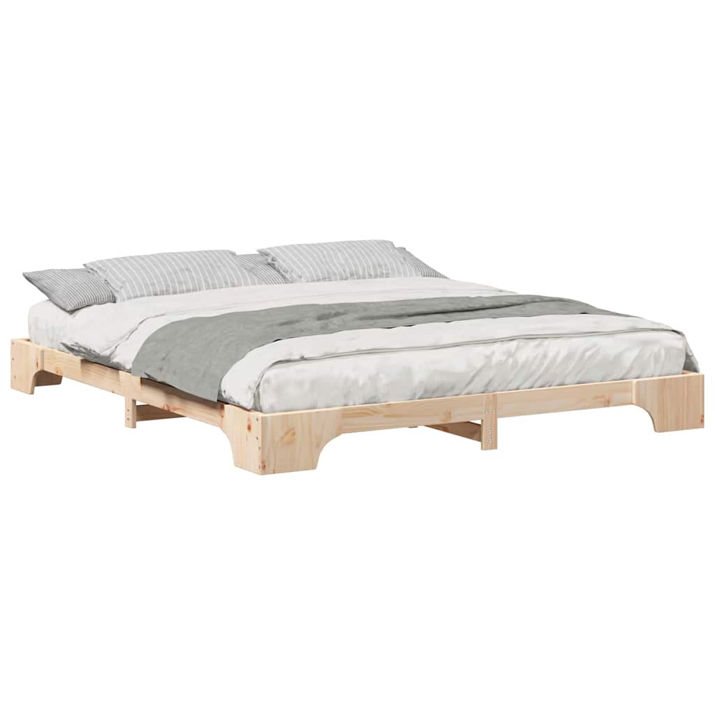 Cadre de lit Marron 200 x 220 cm Pin massif - XIOS