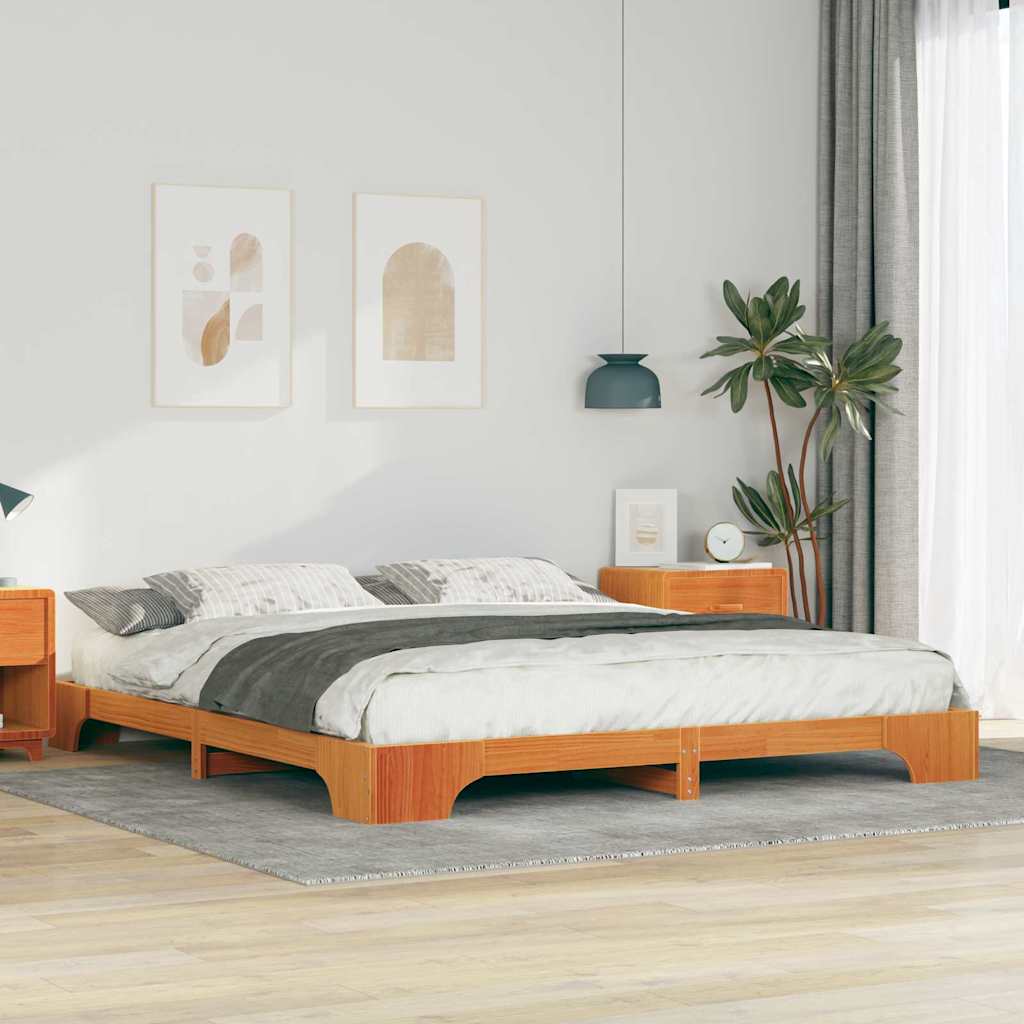 Cadre de lit Marron 200 x 220 cm Pin massif - XIOS