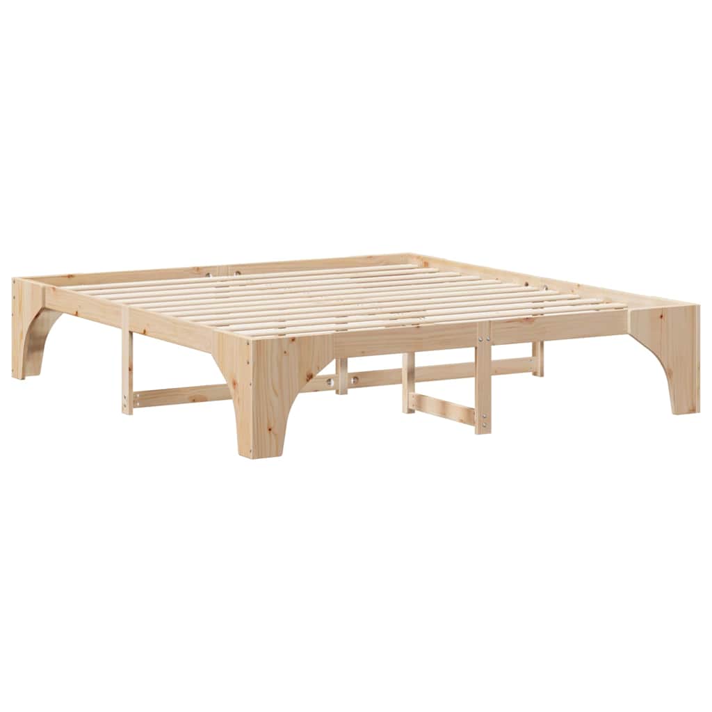 Cadre de lit surélevé Marron 200 x 200 cm Bois massif en pin - XIOS