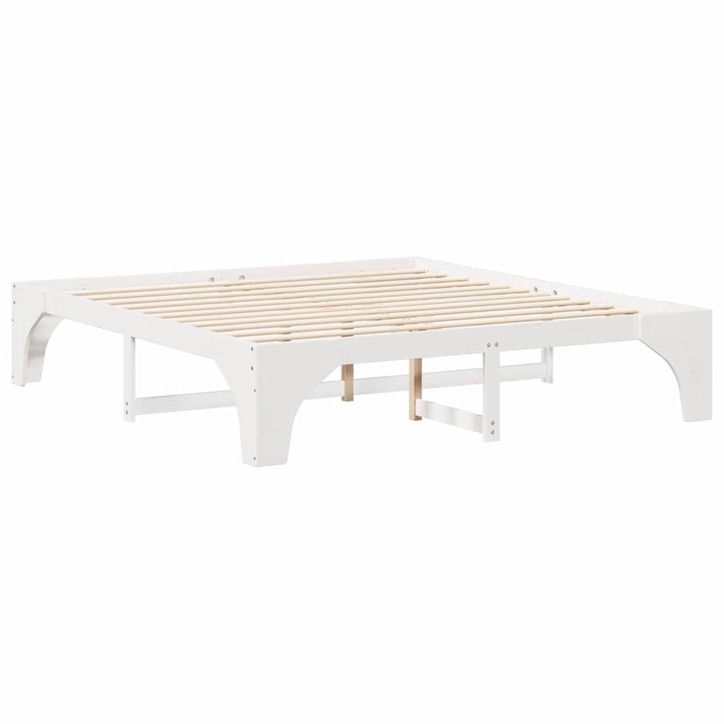 Cadre de lit Blanc 200 x 200 cm Pin massif - XIOS