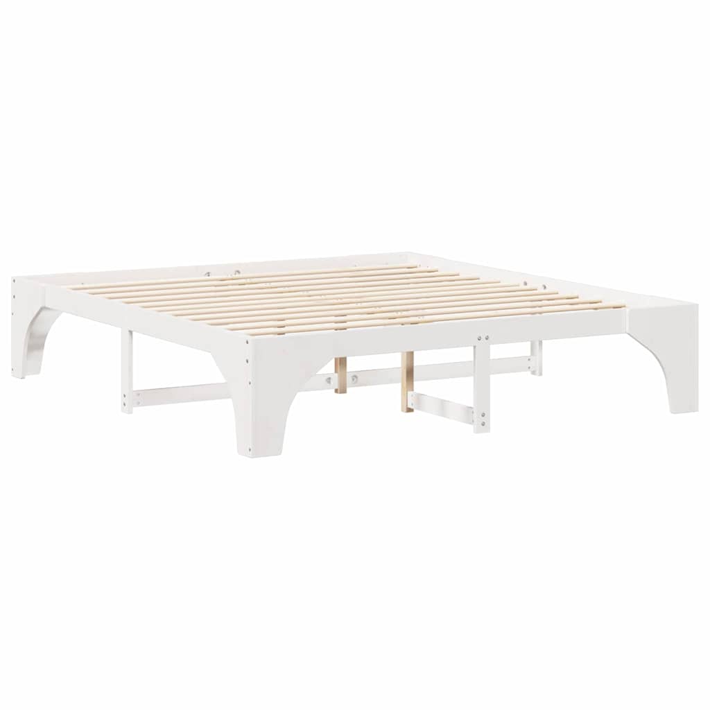 Cadre de lit Blanc 200 x 200 cm Pin massif - XIOS